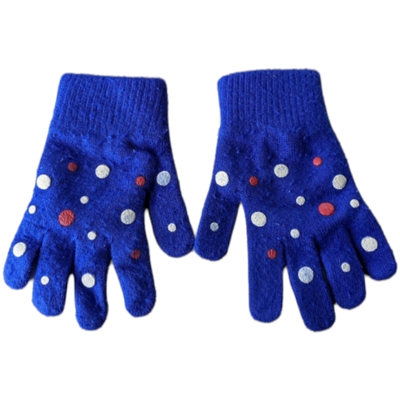 Other - Free with and purchase! Kids Blue Polka Dot Gloves